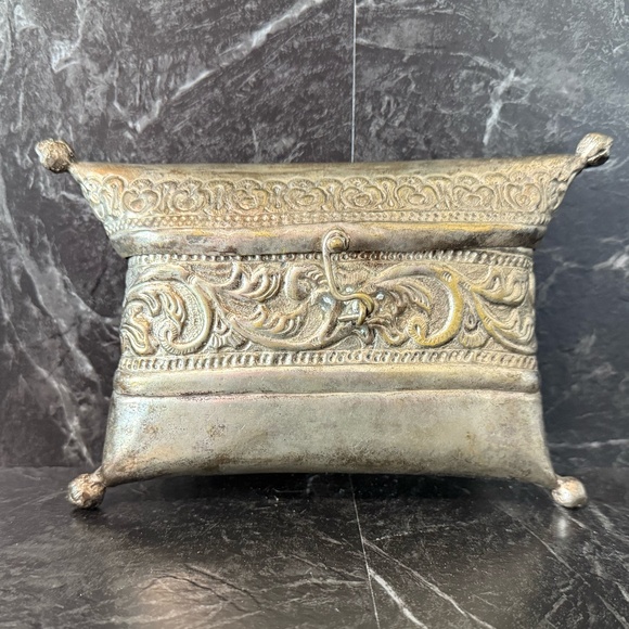 ARTISTIC Brass Pillow Clutch - Picture 1 of 13